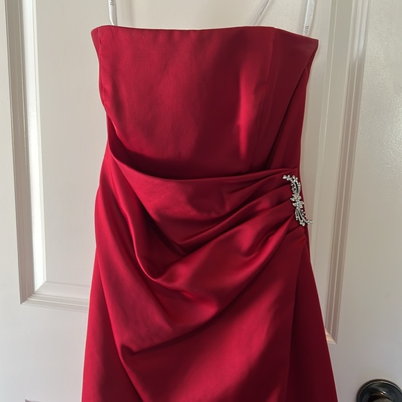 Beautiful Ruby, red David’s bridal prom or bridesmaid gown - Picture 3 of 6